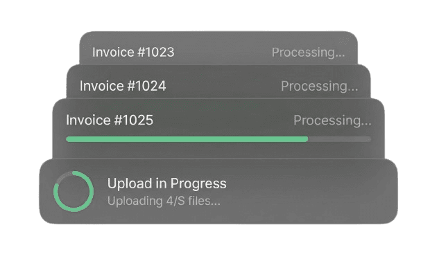 Rechnungen werden hochgeladen und verarbeitet